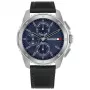 Tommy Hilfiger Herren 1710619 Analog Quarzuhr 46mm Blaues Zifferblatt Edelstahl
