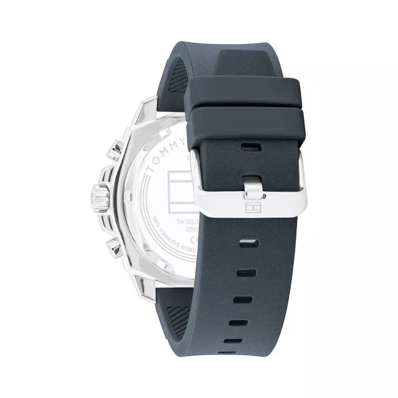 Tommy Hilfiger Herren 1710687 Analog Quarzuhr 48 mm Edelstahl Blaues Zifferblatt