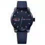 Tommy Hilfiger Herren 1791381 Analog Quarzuhr 42mm Blaues Zifferblatt Braunes Leder