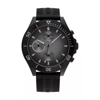 Tommy Hilfiger Herren 1791921 Edelstahl Quarz Uhr 46 mm Blaues Zifferblatt