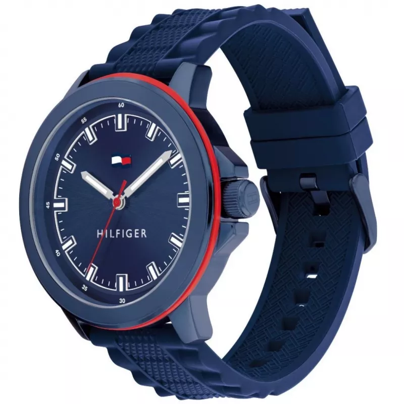 Tommy Hilfiger Herren 1792022 Analog Quarzuhr 48mm Edelstahl Blaues Zifferblatt