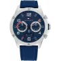 Tommy Hilfiger Herren 1792027 Analog Quarzuhr 44mm Blaues Zifferblatt Silber Edelstahl
