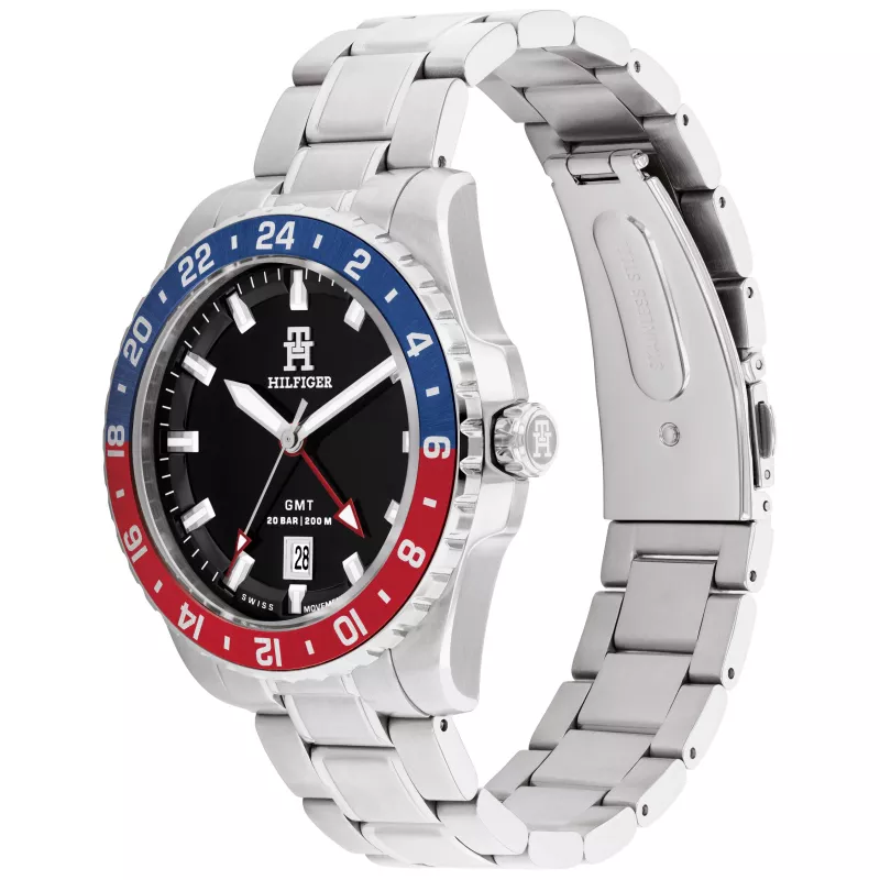 Tommy Hilfiger Herren 1792131 Analog-Quarzuhr 42mm blaues Zifferblatt braunes Leder