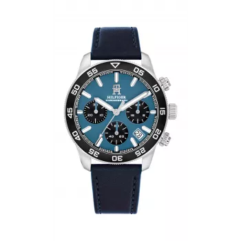 Tommy Hilfiger Herren 1792187 Analog Quarzuhr 41mm Edelstahl Blaues Zifferblatt