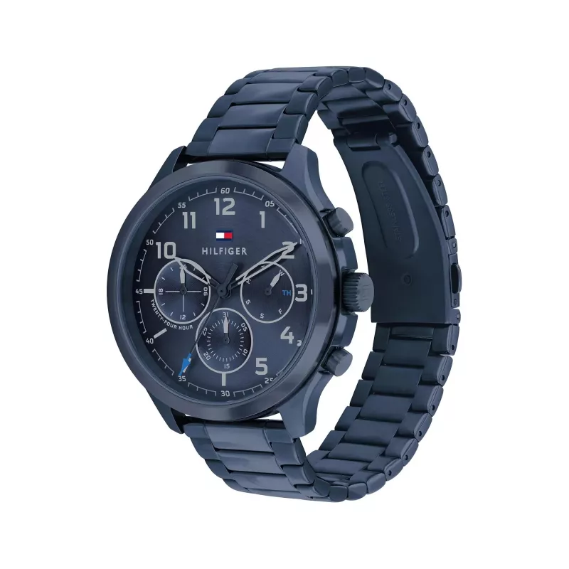 Tommy Hilfiger Herren Damon Quarzuhr 1791853 44mm Blau Silikon
