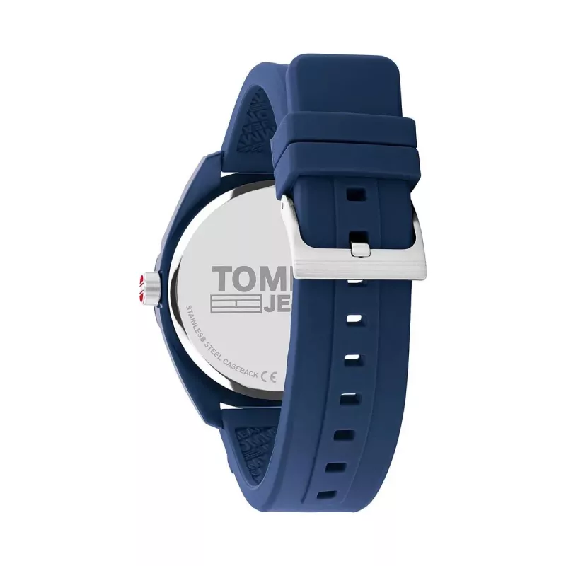 Tommy Hilfiger Herren Damon Quarzuhr 1791927 45mm blaues Zifferblatt Edelstahl-Mesh-Armband