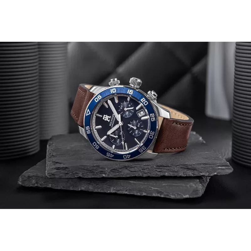 Tommy Hilfiger Herren Damon Quarzuhr 1792163 41mm Edelstahl Blaues Zifferblatt