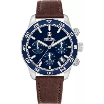 Tommy Hilfiger Herren Damon Quarzuhr 1792163 41mm Edelstahl Blaues Zifferblatt