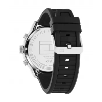 Tommy Hilfiger Herren Decker Quarz Analoguhr 1792074 44mm Edelstahl Blaues Zifferblatt