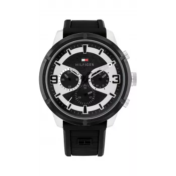 Tommy Hilfiger Herren Decker Quarz Analoguhr 1792074 44mm Edelstahl Blaues Zifferblatt