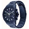 Tommy Hilfiger Herren Decker Quarzuhr 1710652 46mm Blaues Zifferblatt Edelstahl