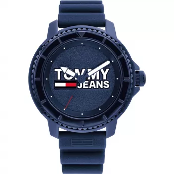 Tommy Hilfiger Herren Decker Quarz Uhr 1792000 46 mm Blaues Zifferblatt Braunes Leder