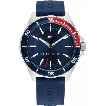 Tommy Hilfiger Herren Decker Quarzuhr 1792009 43mm Blaues Zifferblatt Edelstahl