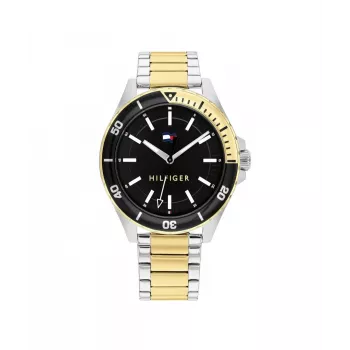 Tommy Hilfiger Herren Decker Quarzuhr 1792013 43mm Blaues Zifferblatt Braunes Leder