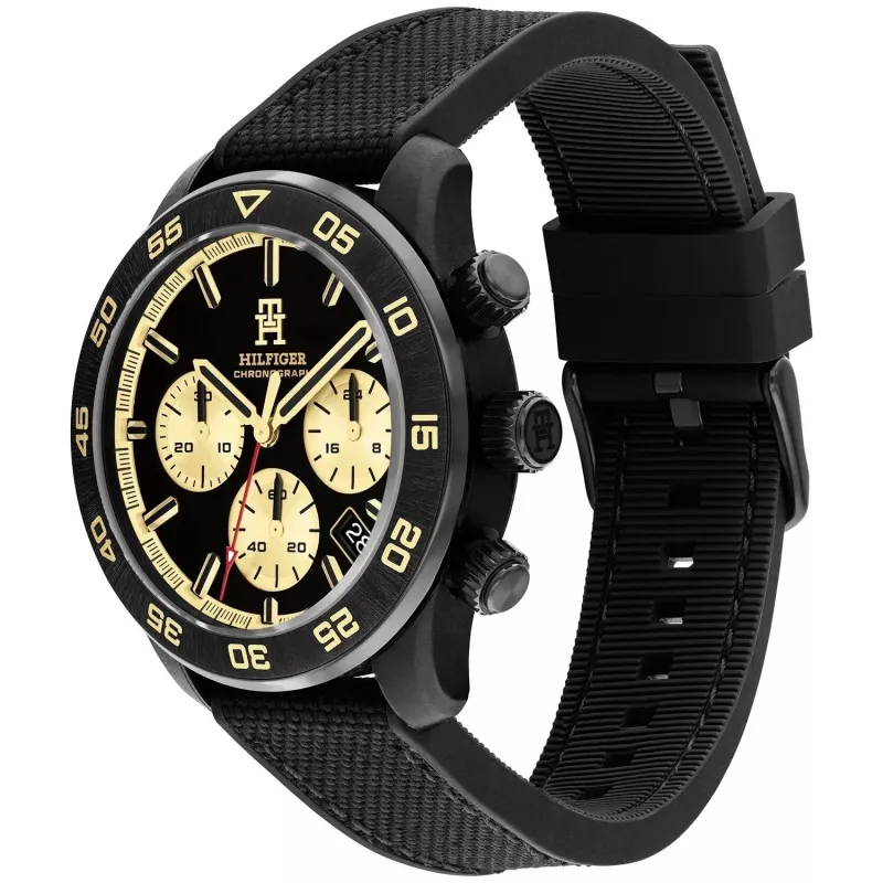 Tommy Hilfiger Herren Decker Quarz Uhr 1792182 41mm Blaues Zifferblatt Braunes Leder