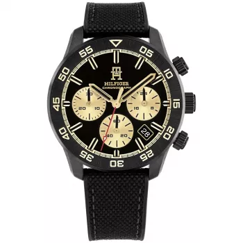Tommy Hilfiger Herren Decker Quarz Uhr 1792182 41mm Blaues Zifferblatt Braunes Leder