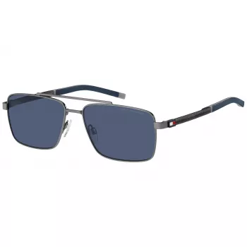 Tommy Hilfiger Herren-Sonnenbrille TH-2078-S-R80 - Schwarzer Rahmen, graue Gläser 58/16/145 mm