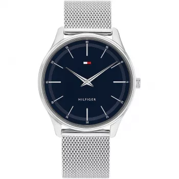 TOMMY HILFIGER Herren TH Sport Quarzuhr 40mm blaues Zifferblatt braunes Lederarmband 1710468