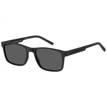 Tommy Hilfiger Herren TH2089S003M9 Rechteckige Polarisierte Sonnenbrille - Matt Schwarz
