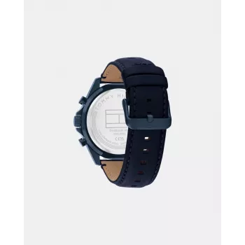 TOMMY HILFIGER Herrenuhr 1710655 48mm Edelstahl Blaues Zifferblatt
