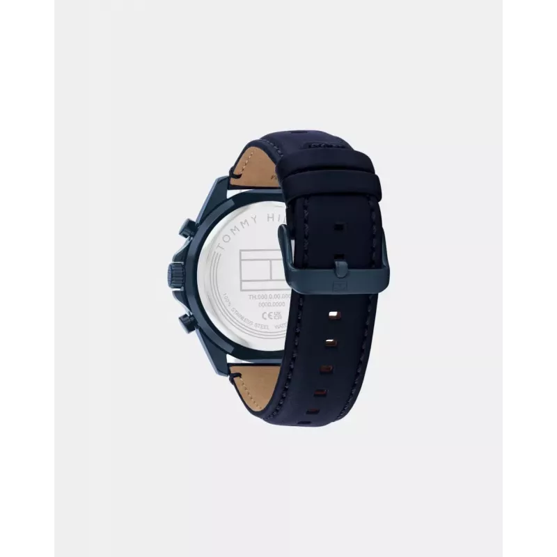 TOMMY HILFIGER Herrenuhr 1710655 48mm Edelstahl Blaues Zifferblatt