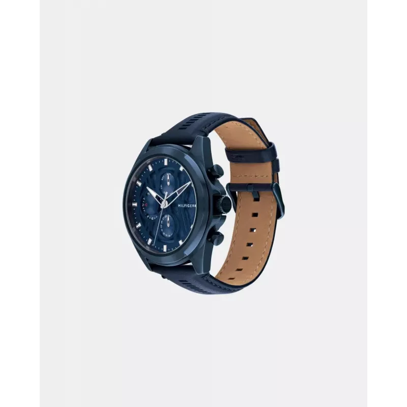 TOMMY HILFIGER Herrenuhr 1710655 48mm Edelstahl Blaues Zifferblatt