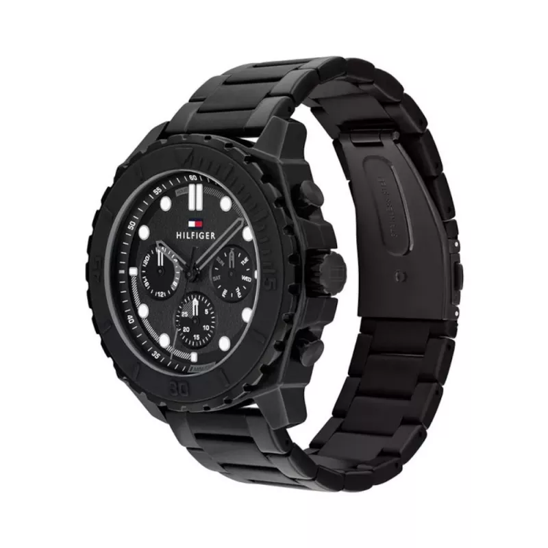 TOMMY HILFIGER Herrenuhr 1710690 49mm Blau Silikon Edelstahl Quarz