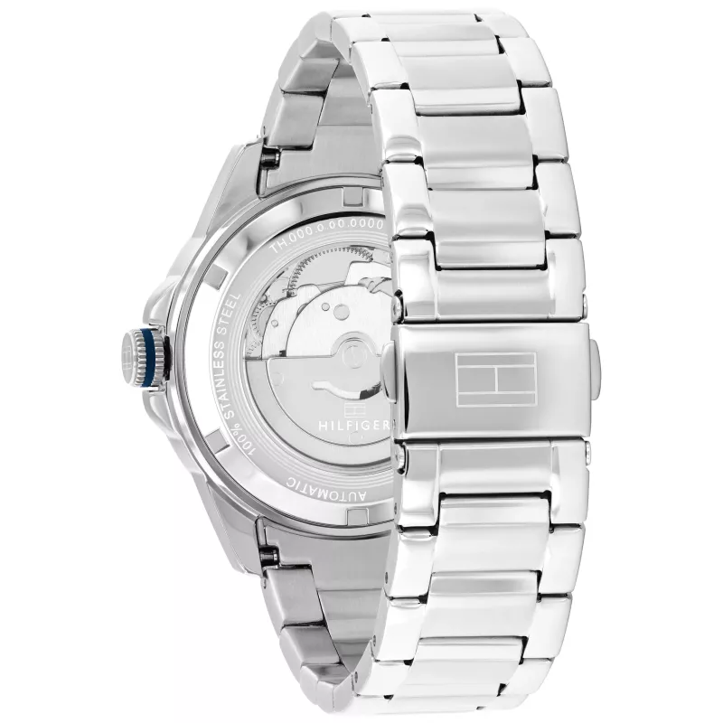 Tommy Hilfiger Herrenuhr 1710695 42mm blaues Zifferblatt Edelstahl-Mesh