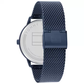 Tommy Hilfiger Herrenuhr 1791841 43mm Edelstahl Blaues Zifferblatt