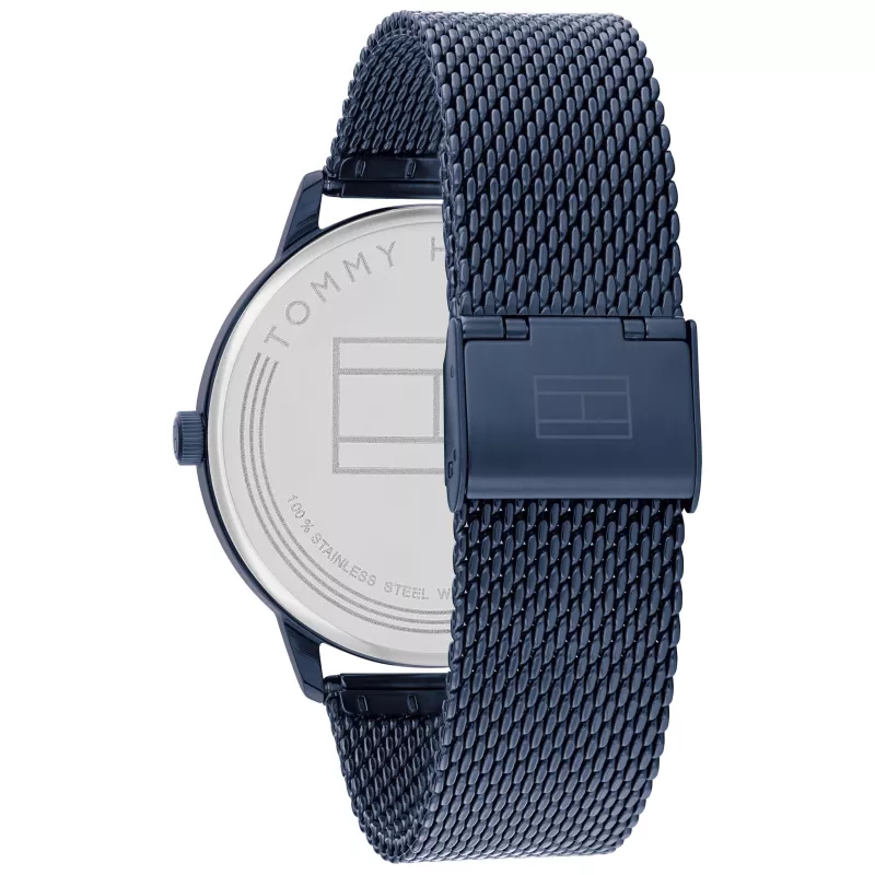 Tommy Hilfiger Herrenuhr 1791841 43mm Edelstahl Blaues Zifferblatt