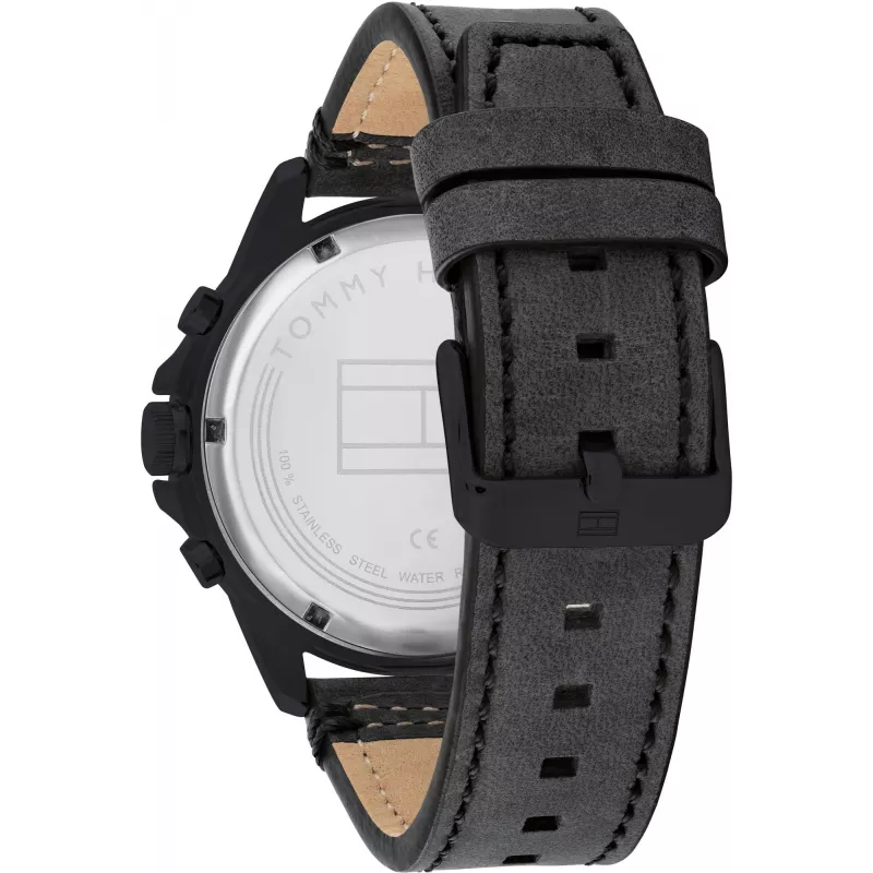 Tommy Hilfiger Herrenuhr 1791893 46mm Edelstahl Blaues Zifferblatt