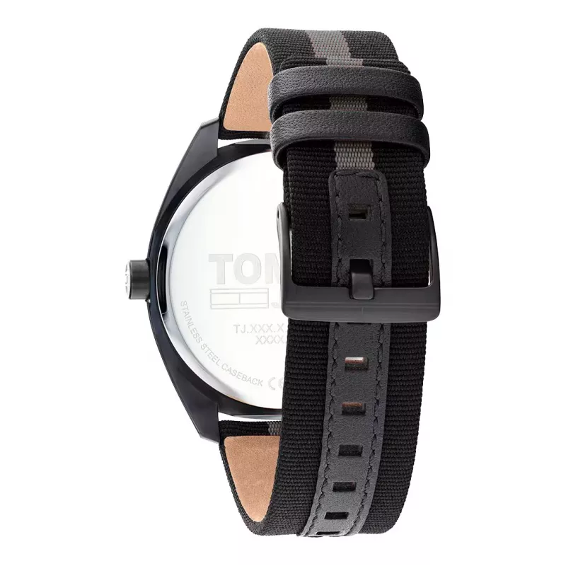 Tommy Hilfiger Herrenuhr 1792039 45 mm Blaues Zifferblatt Braunes Leder
