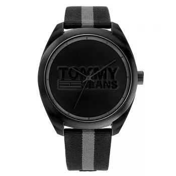 Tommy Hilfiger Herrenuhr 1792039 45 mm Blaues Zifferblatt Braunes Leder
