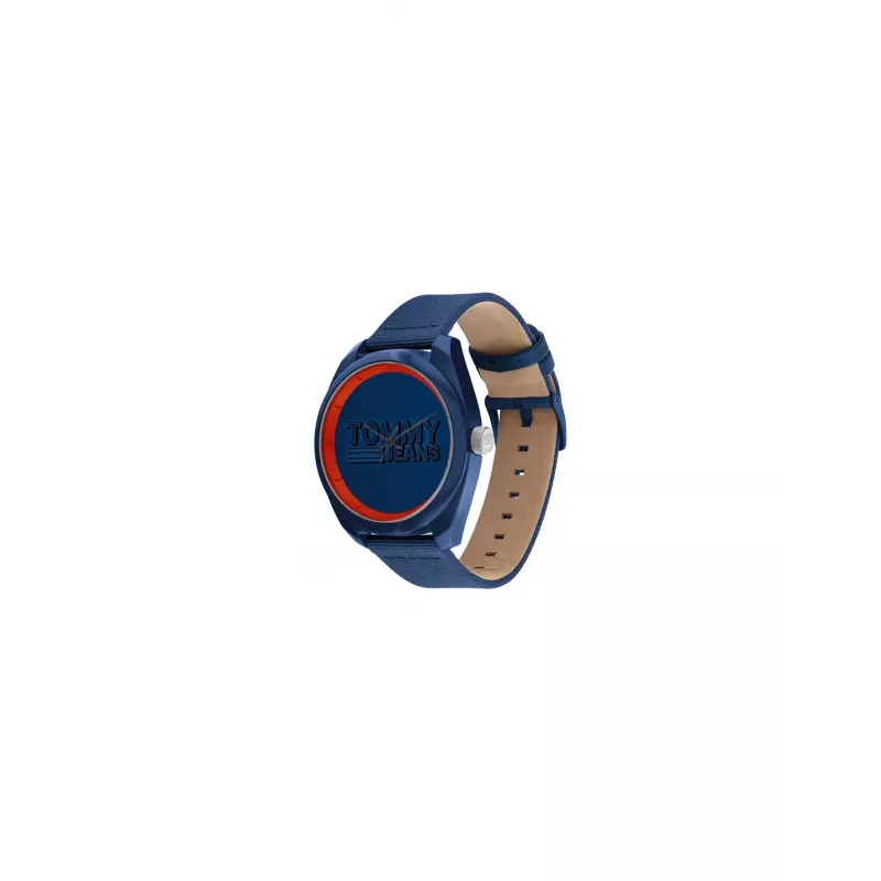 Tommy Hilfiger Herrenuhr 1792041 45 mm blaues Zifferblatt braunes Lederarmband