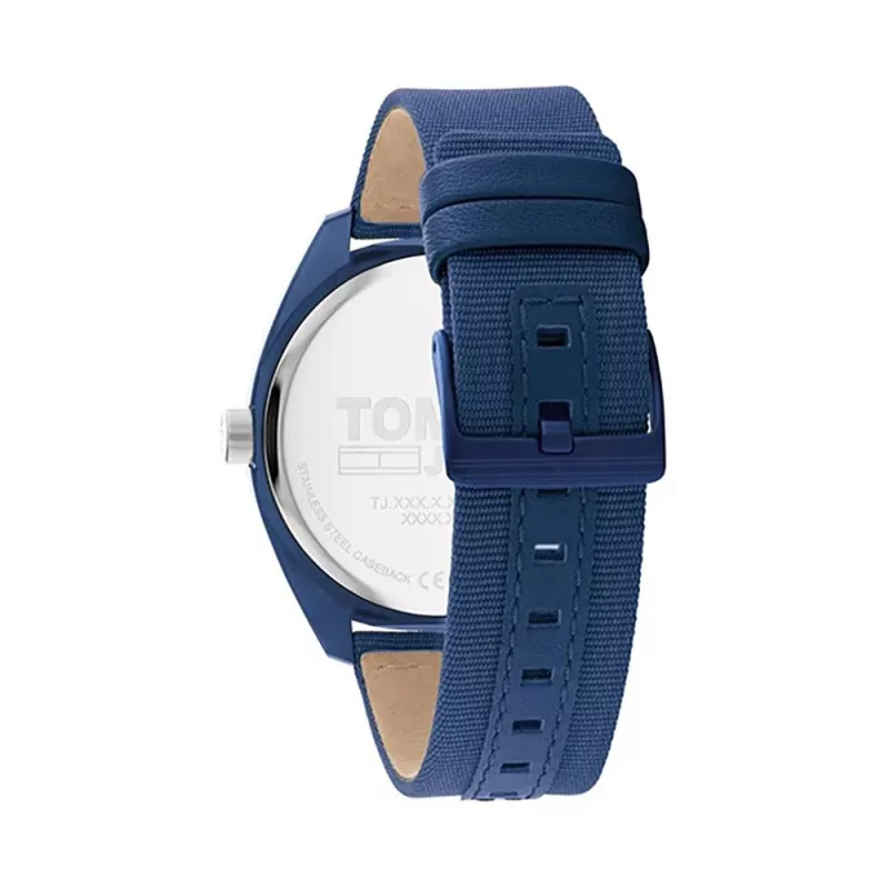 Tommy Hilfiger Herrenuhr 1792041 45 mm blaues Zifferblatt braunes Lederarmband