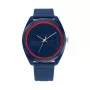 Tommy Hilfiger Herrenuhr 1792041 45 mm blaues Zifferblatt braunes Lederarmband