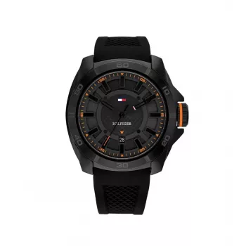 Tommy Hilfiger Herrenuhr 1792137 49mm Edelstahl Blaues Zifferblatt Chronograph