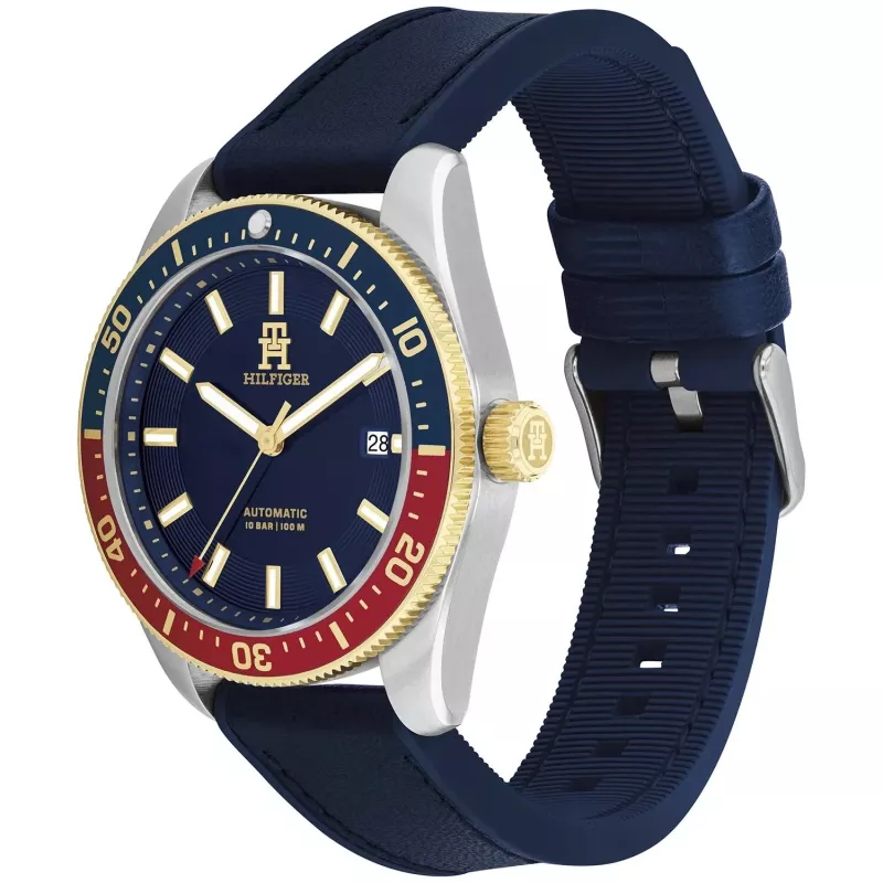 Tommy Hilfiger Herrenuhr 1792141 40mm Edelstahl Blaues Zifferblatt