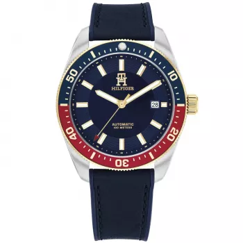 Tommy Hilfiger Herrenuhr 1792141 40mm Edelstahl Blaues Zifferblatt