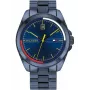 Tommy Hilfiger Herrenuhr TH1791689 44mm blaues Zifferblatt braunes Lederarmband