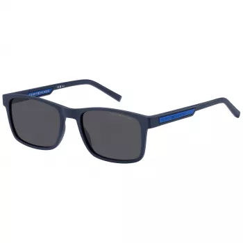 TOMMY HILFIGER TH-2089-S-FLL Herren-Sonnenbrille - Schwarzer Acetatrahmen mit grauen Polycarbonatgläsern - 56/19/145 mm