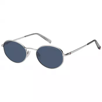 Tommy Hilfiger TH-2219-S-010 Unisex-Sonnenbrille - Schwarzer Acetatrahmen, graue Polycarbonatgläser, UV400-Schutz, 55/21/145 mm