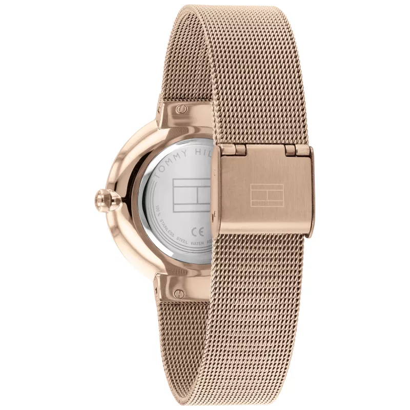 Tommy Hilfiger Damenuhr 1782218 Quarz Analog Uhr 35mm Silber Edelstahl Mesh