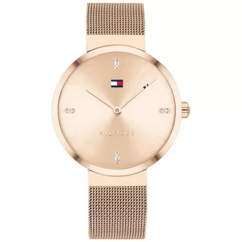 Tommy Hilfiger Damenuhr 1782218 Quarz Analog Uhr 35mm Silber Edelstahl Mesh
