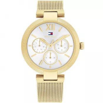 Tommy Hilfiger Damen 1782694 Quarz Analog Uhr 36mm Silber Edelstahl Mesh