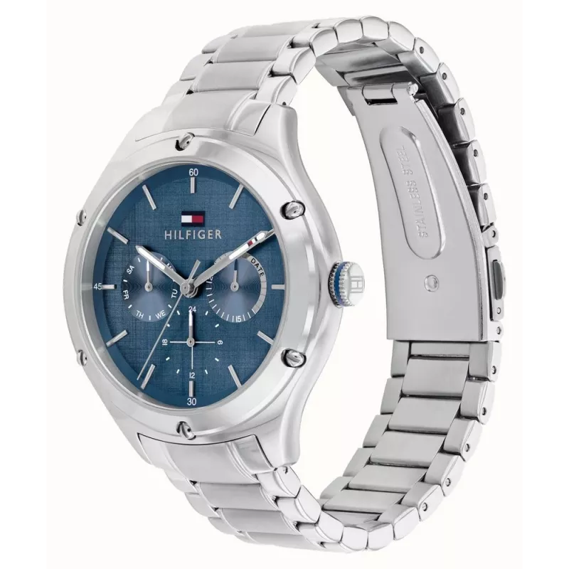 Tommy Hilfiger Damen Blake Quarz Analog Uhr 40mm Silber Edelstahl Mesh 1782657