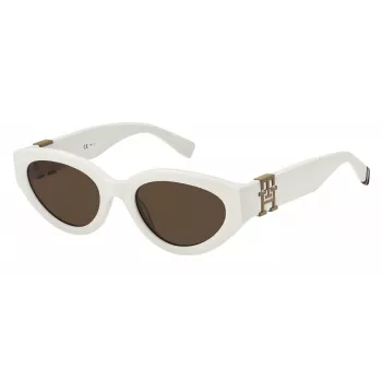 TOMMY HILFIGER Damen Pilotensonnenbrille TH-1957-S-SZJ | Havanna-Rahmen, braune Gradientengläser 54/21/140 mm