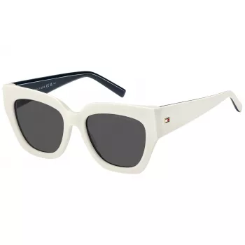 TOMMY HILFIGER Damen-Sonnenbrille TH-2223-S-SZJ Havana Acetat Square Frame Brown Gradient Lens 53/19/140 mm
