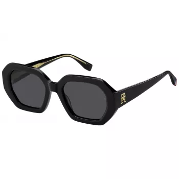 Tommy Hilfiger Damen-Sonnenbrille TH-2155-S-807 - Schwarzer Rahmen, graue Gläser, 52 mm