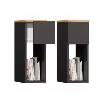 TOP E SHOP GALAX 20/1S Nachttisch, Anthrazit/Artisan